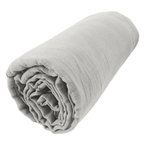 Drap Housse en coton lavé - 57 fils/cm² - 140x190cm - Glacier