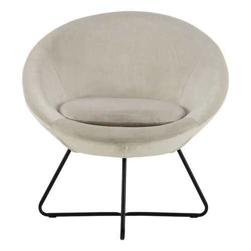 Fauteuil rond en velours sable - Center