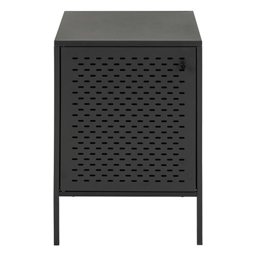 Table de chevet avec porte en métal noir - Newcastle