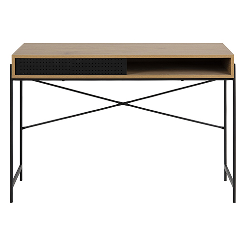 Bureau industriel en bois et métal noir Angus