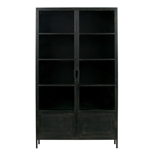 Vitrine industrielle XL en métal noir - Ronja - Woood