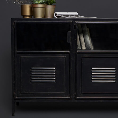 Buffet industriel en métal noir - Ronja - Woood