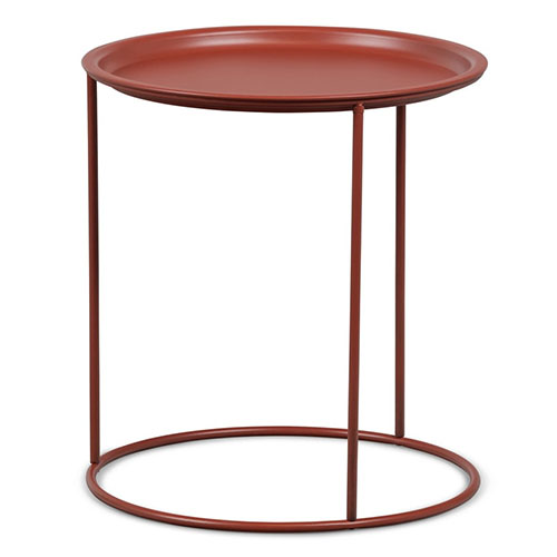 Table d'appoint ronde en métal brique - Ivar - Woood