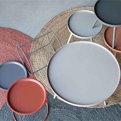 Table d'appoint ronde en métal brique - Ivar - Woood