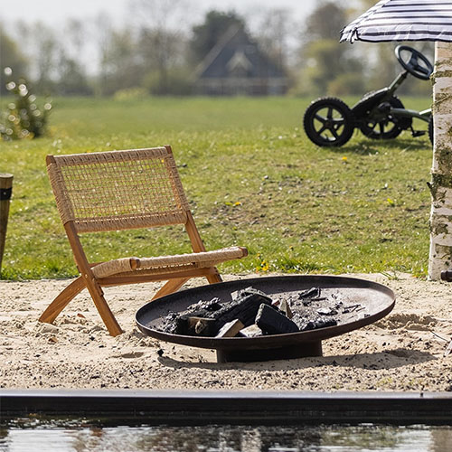 Fauteuil lounge en bois naturel et tressage en corde - Lois - Woood