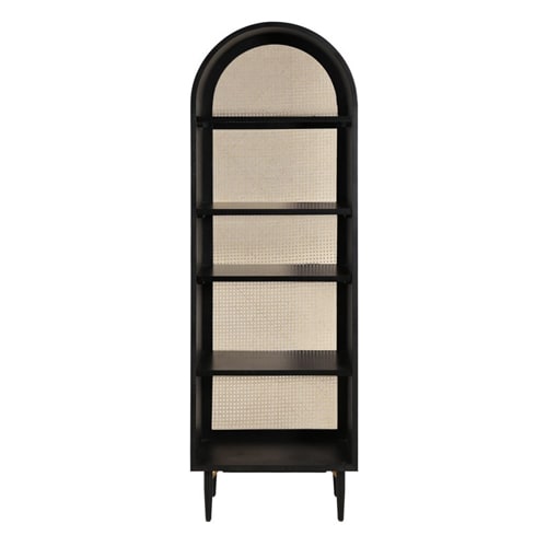 Etagère en cannage et chêne noir 190 cm - Exalt