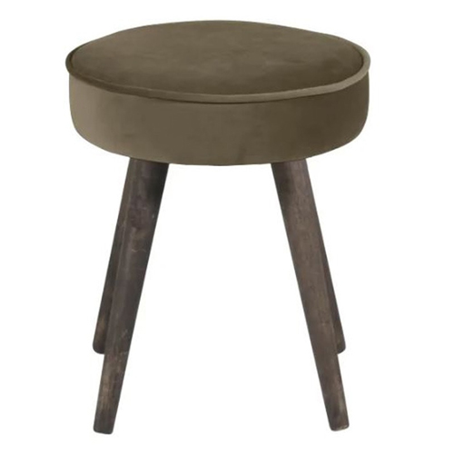 Tabouret en velours kaki - Popy