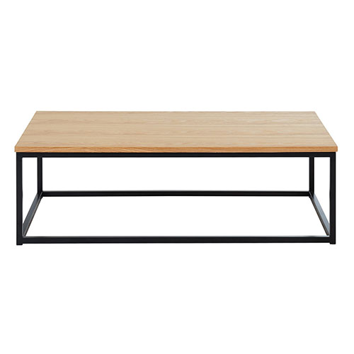Table basse rectangulaire en bois et structure en métal noir - Tokyo