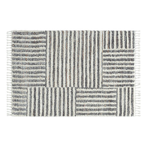 Tapis HONORE 412 gris - 80x150cm - 100% polyester - hauteur fil 20mm - 2500gr/m2 - tissé à la machine