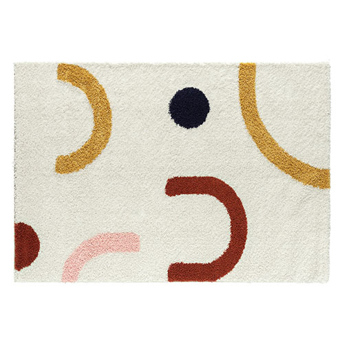 Tapis shaggy AQUARELLE 109 multi 160x230cm - Hauteur fil 30 mm - Denstité 1800 gr/m2 - 100% polypropylène