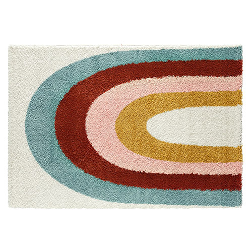 Tapis shaggy AQUARELLE 164 multi 80x140cm - Hauteur fil 30 mm - Denstité 1800 gr/m2 - 100% polypropylène