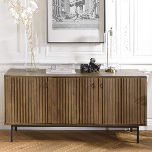 Buffet 3 portes Acacia pieds métal