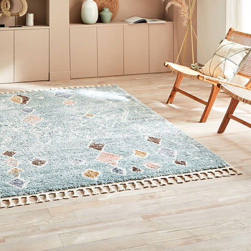 Tapis berbère motifs bleu 80 x 150 cm - Twist