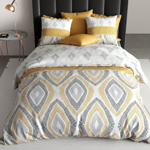 PARURE DE COUETTE 3PCS 220X240CM 100% COTON 57 FILS/CM2 - JASMINE