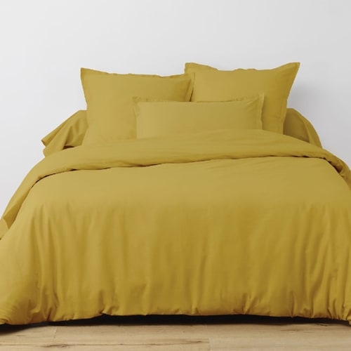 Parure de couette 3 pièces 100% coton 57 fils/cm2 - 260x240cm - Safran