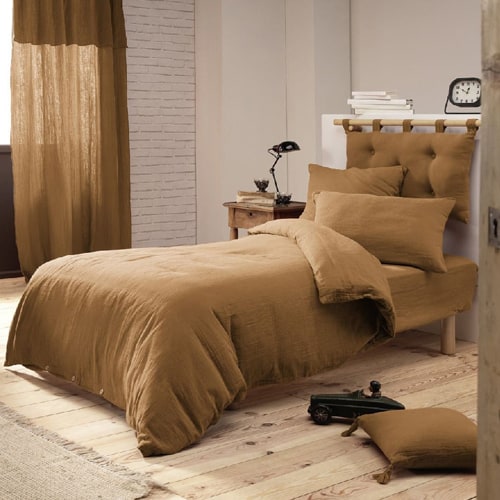 HOUSSE DE COUETTE 240X220CM 100% GAZE DE COTON CAMEL