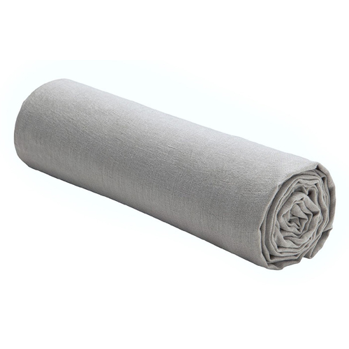 DRAP HOUSSE 180X200CM 100% LIN LAVÉ GRIS CRAIE
