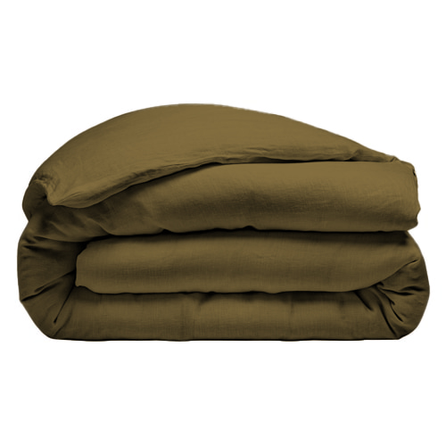 Housse de couette 100% percale de coton - 240x220cm - Camel