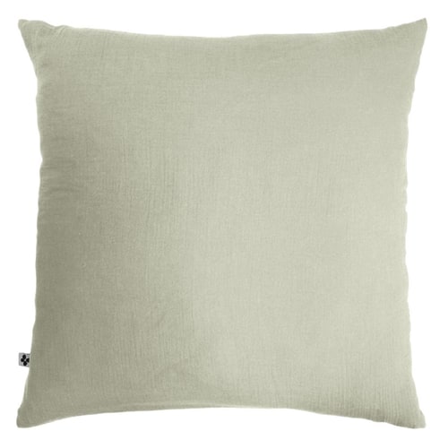 Lot de 2 taies d'oreiller en lin et coton 65x65cm avec mo