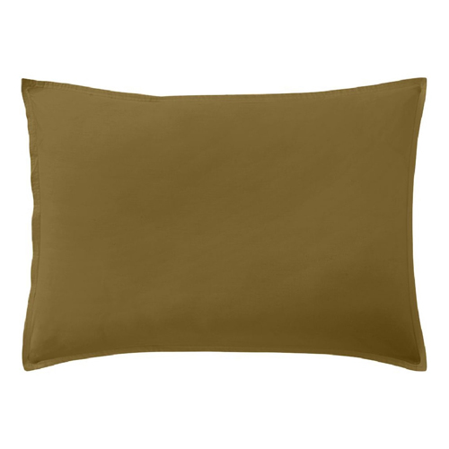 Lot de 2 taies d'oreillers 100% percale de coton 80 fils/cm2 - 50x70cm - Camel