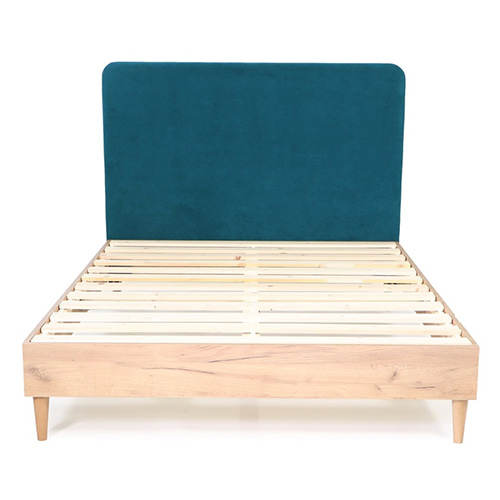 Tête de lit capitonnée en tissu bleu canard 160 cm - Enzo