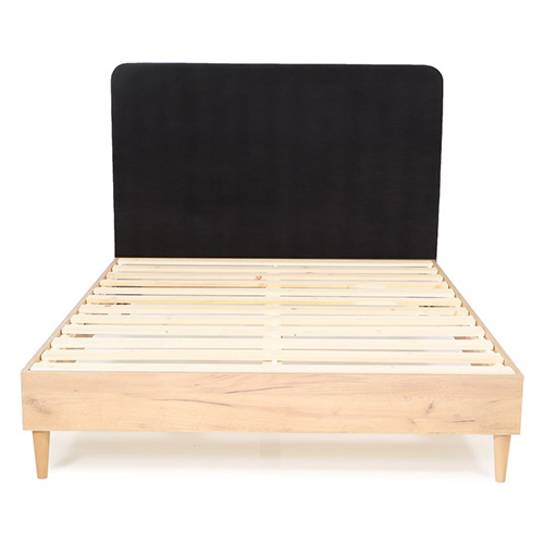 Tête de lit en velours gris anthracite 140 cm - Enzo