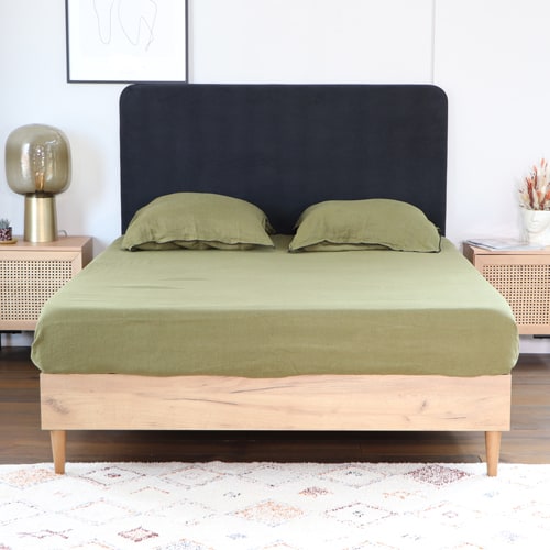 Tête de lit en velours gris anthracite 160 cm - Enzo