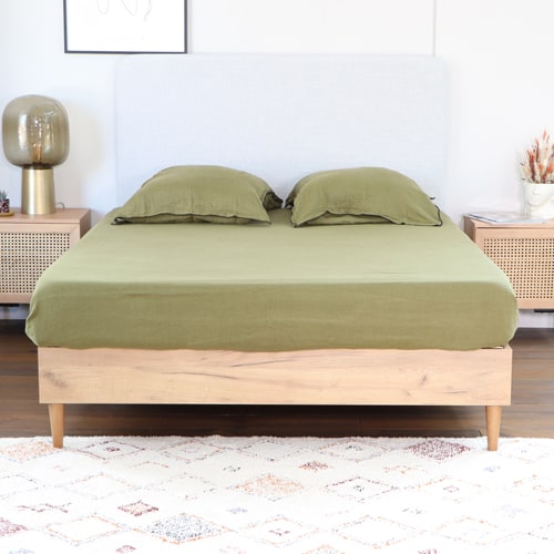 Tête de lit en tissu gris clair 140 cm - Enzo