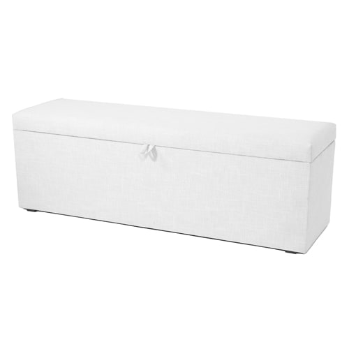Banc coffre en tissu gris clair 140 cm