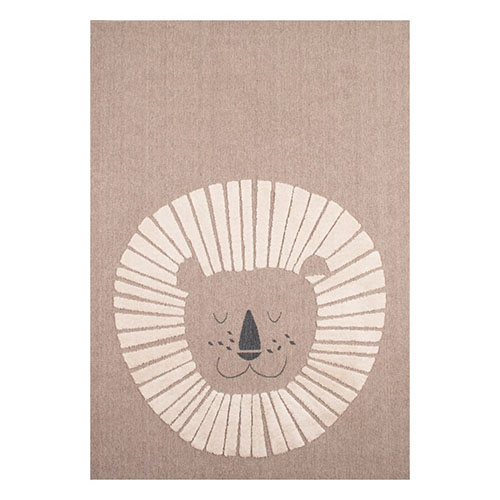 Tapis enfant tête de lion Beige 160x230 cm - Leone
