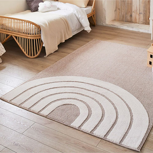 Tapis enfant arc-en-ciel beige 120x170 cm - Rainbow