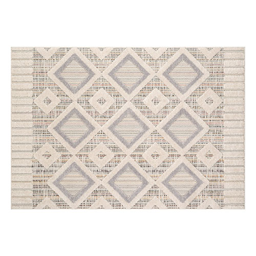 Tapis à motif géométrique gris 80x150 cm - Melissa