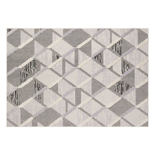 Tapis à motif géométrique anthracite 80x150 cm - Hoda