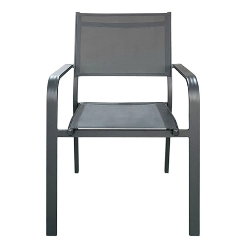 Lot de 6 chaises de jardin grises en aluminium - Palawan