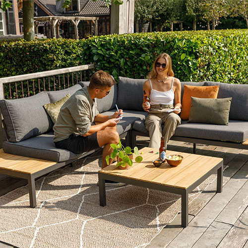 Salon de jardin d'angle en teck 5 places - La Vida