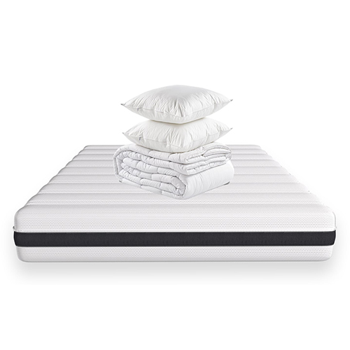 Matelas ressorts ensachés 140x190 - Mousse HR + couette + 2 oreillers - Hygiospring