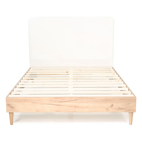 Tête de lit en tissu bouclette blanc 140 cm - Enzo