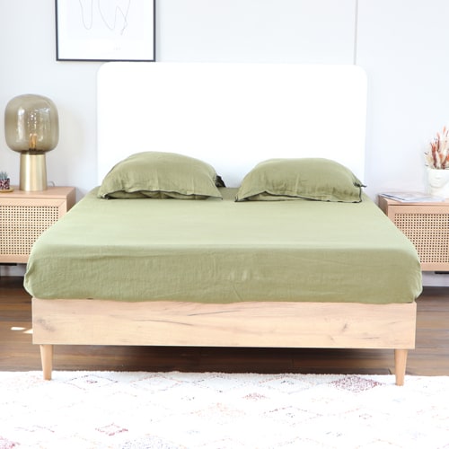 Tête de lit en tissu bouclette blanc 140 cm - Enzo