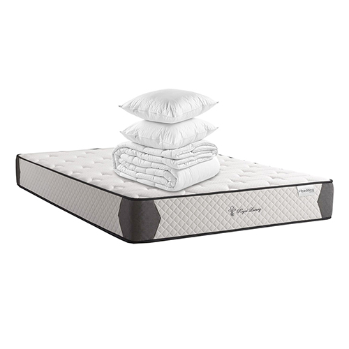 Matelas mémoire de forme 140x190 Royal Luxury 22 Hbedding - Mousse HR 28kg, 22cm d'épaisseur + couette + 2 oreillers