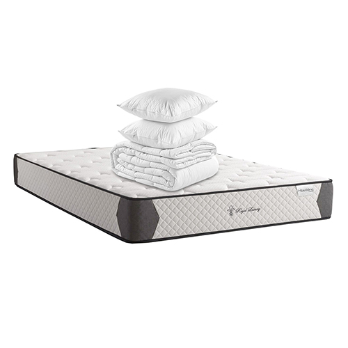 Matelas mémoire de forme 160x200Royal Luxury 22 Hbedding - Mousse HR 28kg, 22cm d'épaisseur + couette + 2 oreillers