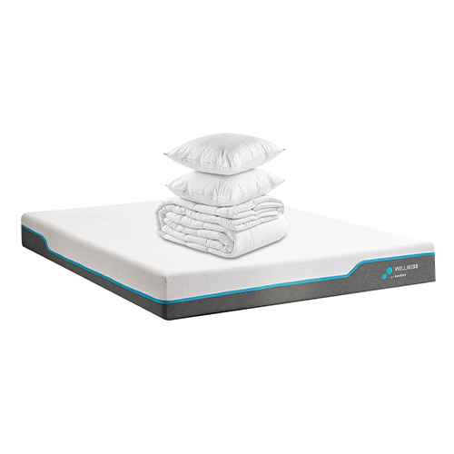 Matelas mémoire de forme Wellness 180x200 – Mousse HR + couette + 2 oreillers