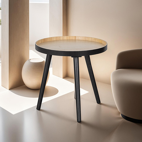 Table d'appoint noir & naturel - Sasha - Woood