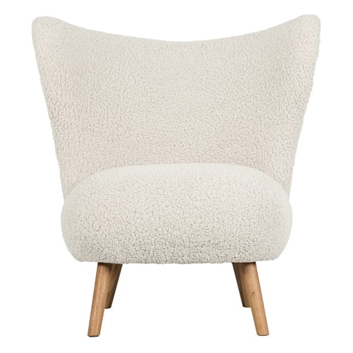 Fauteuil en teddy blanc cassé - Celine - Woood