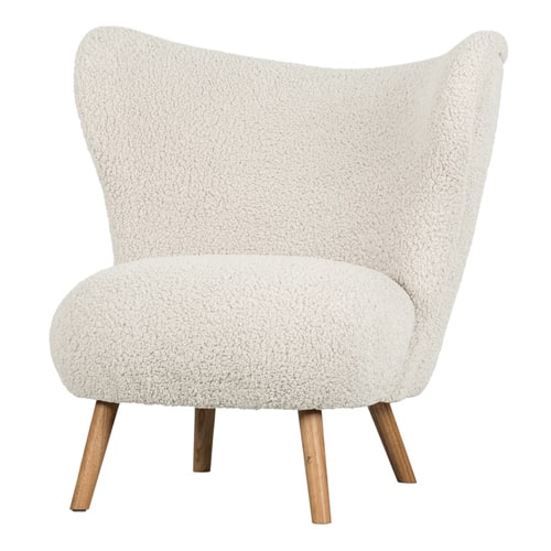 Fauteuil en teddy blanc cassé - Celine - Woood