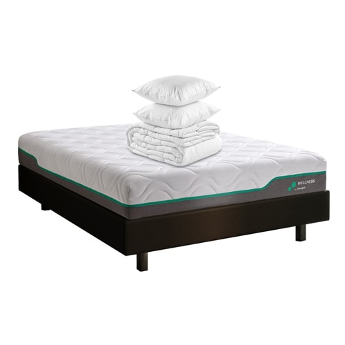 Matelas mémoire de forme 140x190 Wellness Hybrid - Latex, 25cm d'épaisseur + couette + 2 oreillers