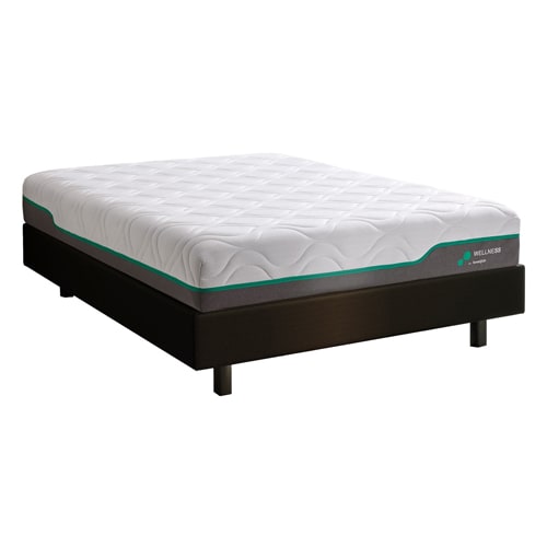 Ensemble matelas mémoire de forme matelas Wellness Hybrid 140x190 + sommier à lattes - Mousse HR