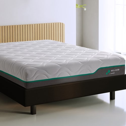 Ensemble matelas mémoire de forme matelas Wellness Hybrid 140x190 + sommier à lattes - Mousse HR