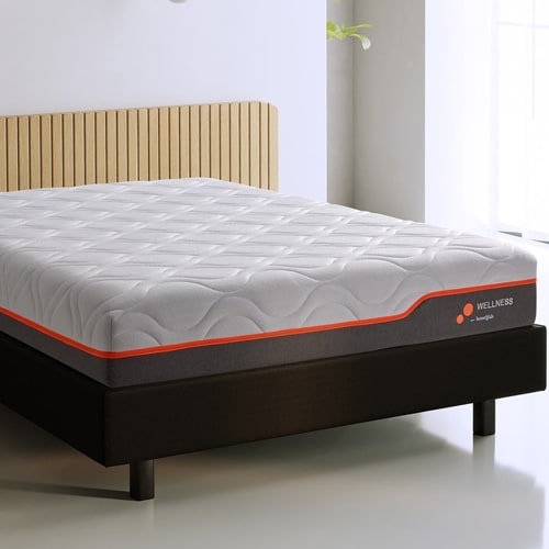 Ensemble matelas ressorts ensachés matelas Wellness Hybrid Premium 140x190 + sommier à lattes - Mousse effet mémoire de forme