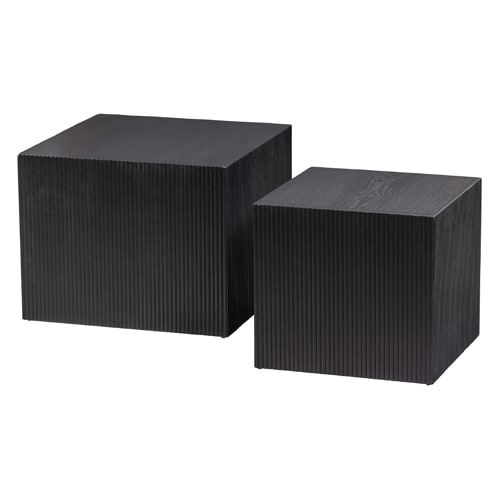 Lot de 2 tables basses carrées noires