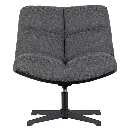 Fauteuil pivotant en tissu bouclé gris anthracite